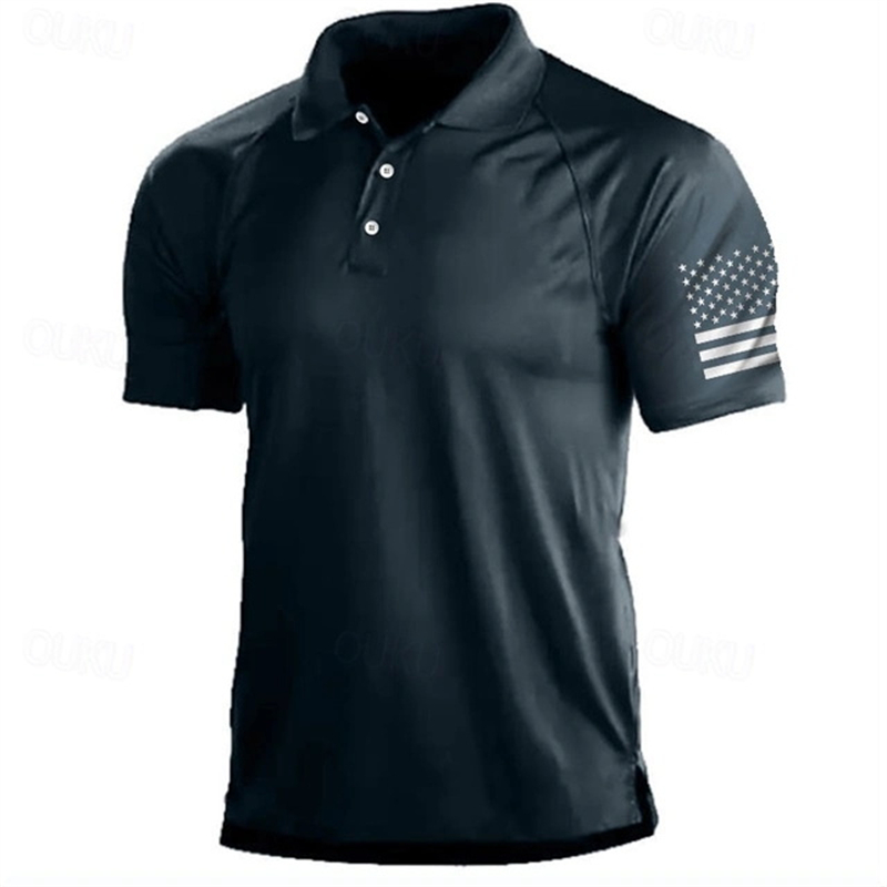 Golf Equipment Wholesale - 3D Baskı ABD Bayrağı Desen Polo